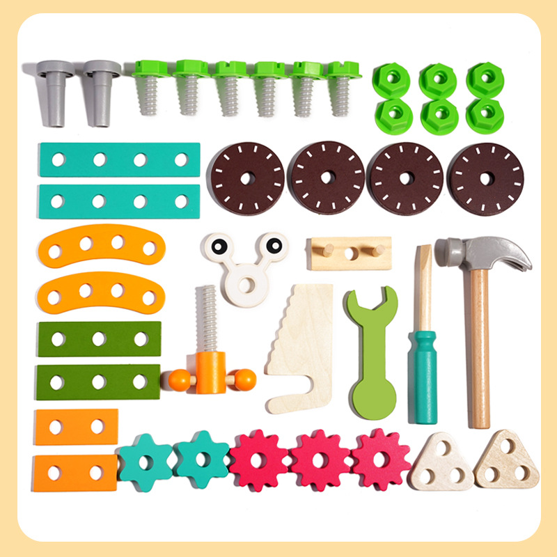 Caja de herramientas de reparación de simulación Desmontaje práctico para niños, tornillo, juguete educativo, combinación de tuercas para niños y niñas, extraíble