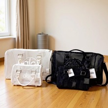 alo透明网纱旅行包女大容量单肩斜挎包瑜伽健身收纳行李运动包女