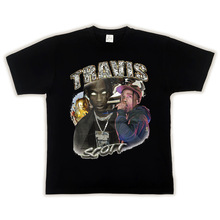 TRAVIS SCOTT新款潮牌3D印刷短袖t恤男数码直喷印花小领口夏季新