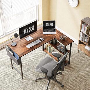 L shaped computer desk with storage shelf home office corner desk study desk