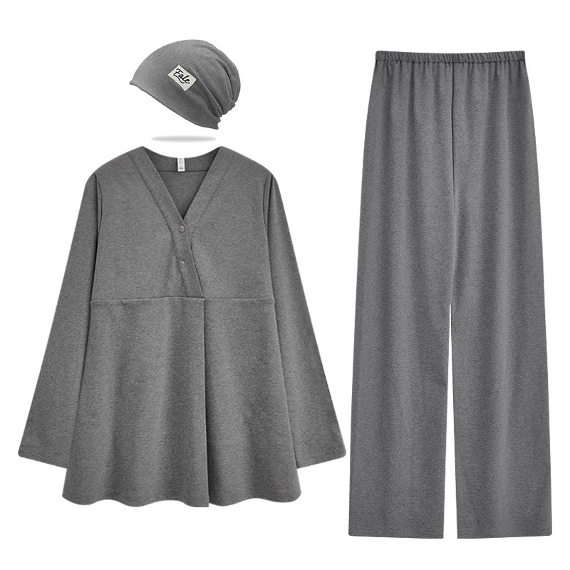 【送月子帽】带胸垫月子服秋冬a类哺乳睡衣纯棉产后秋季孕妇套装|undefined