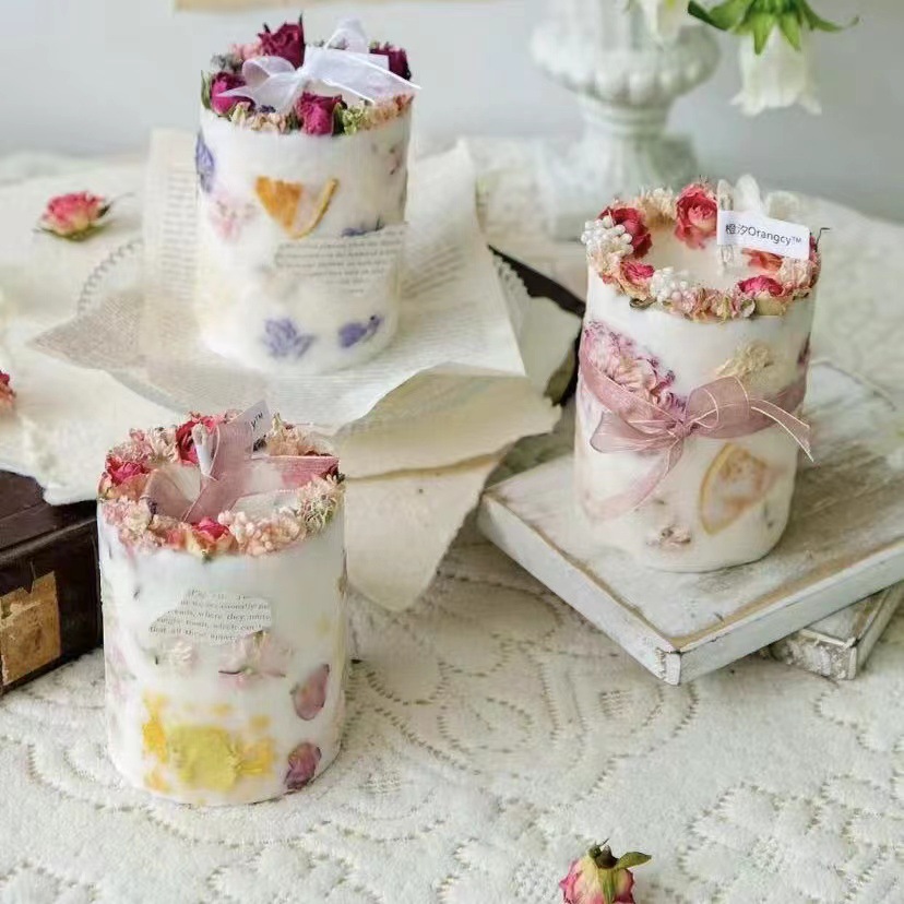 Flores secas transfronterizas, flores secas inmortales, cera de cera de soja, caja de regalo de cera de soja, adornos de armario, regalo de mano.