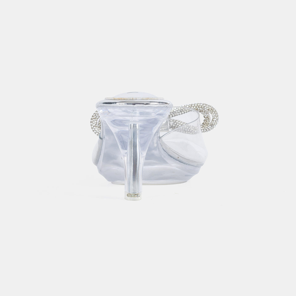 Dép sandal nữ quai ngang gót nhọn trong suốt hở mũi phong cách Hàn Quốc, gót 6–8 cm — Màu bạc chi tiết 4