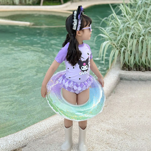 2025 New Swimsuit Kuromi Children's New Baby Girl Split Swimsuit for Small and Medium-Sized Children Cute