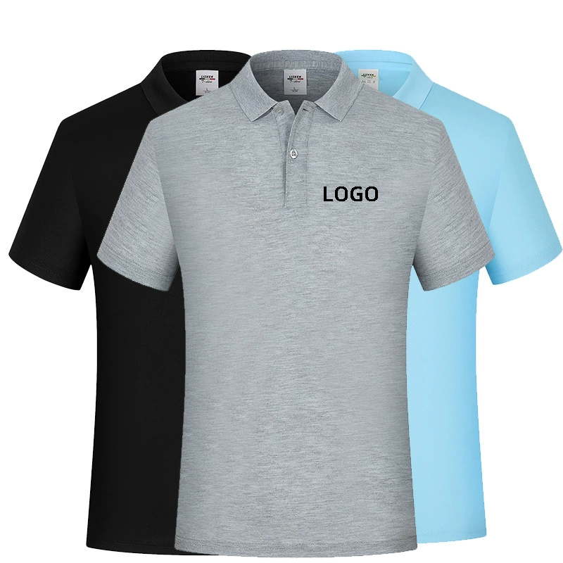 Летняя рубашка-поло с короткими рукавами и лацканами, классная одежда, групповая рабочая одежда, рекламная культурная рубашка с фиксированным принтом L-mand ogo