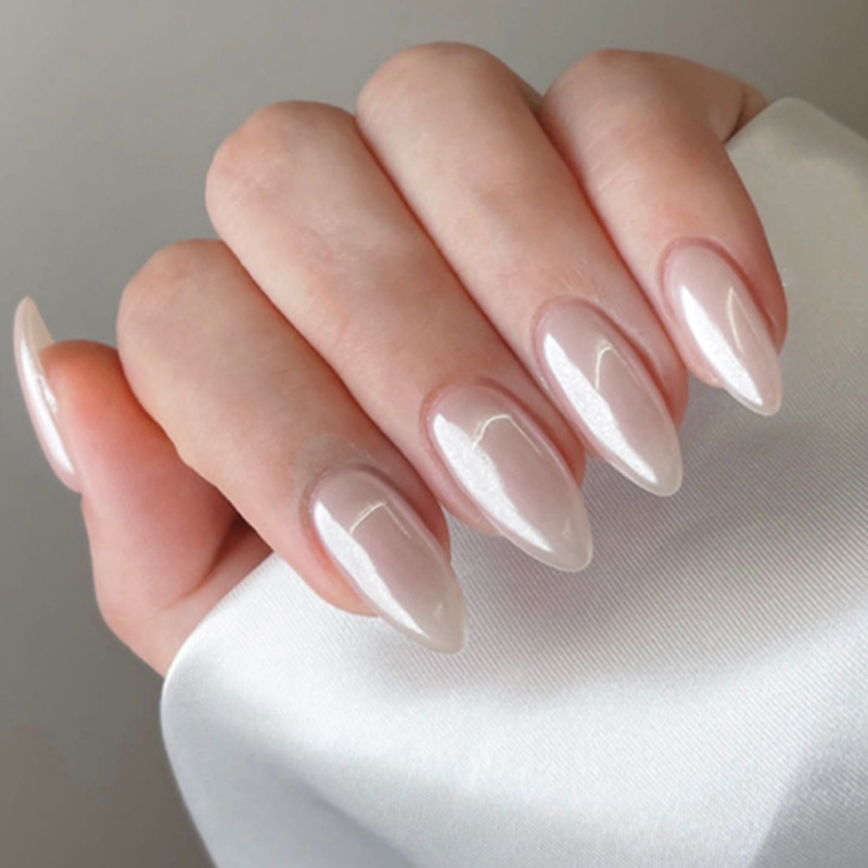 European and American Fashion Flash Ins Style Aurora White Moonlight Nail Pieces Pure Desire Girl Style Pearl White Elegant Wear Armor European and American Fashion Flash Ins Style Aurora White Moonlight Nail Pieces Pure Desire Girl Style Pearl White Elegant Wear Armor