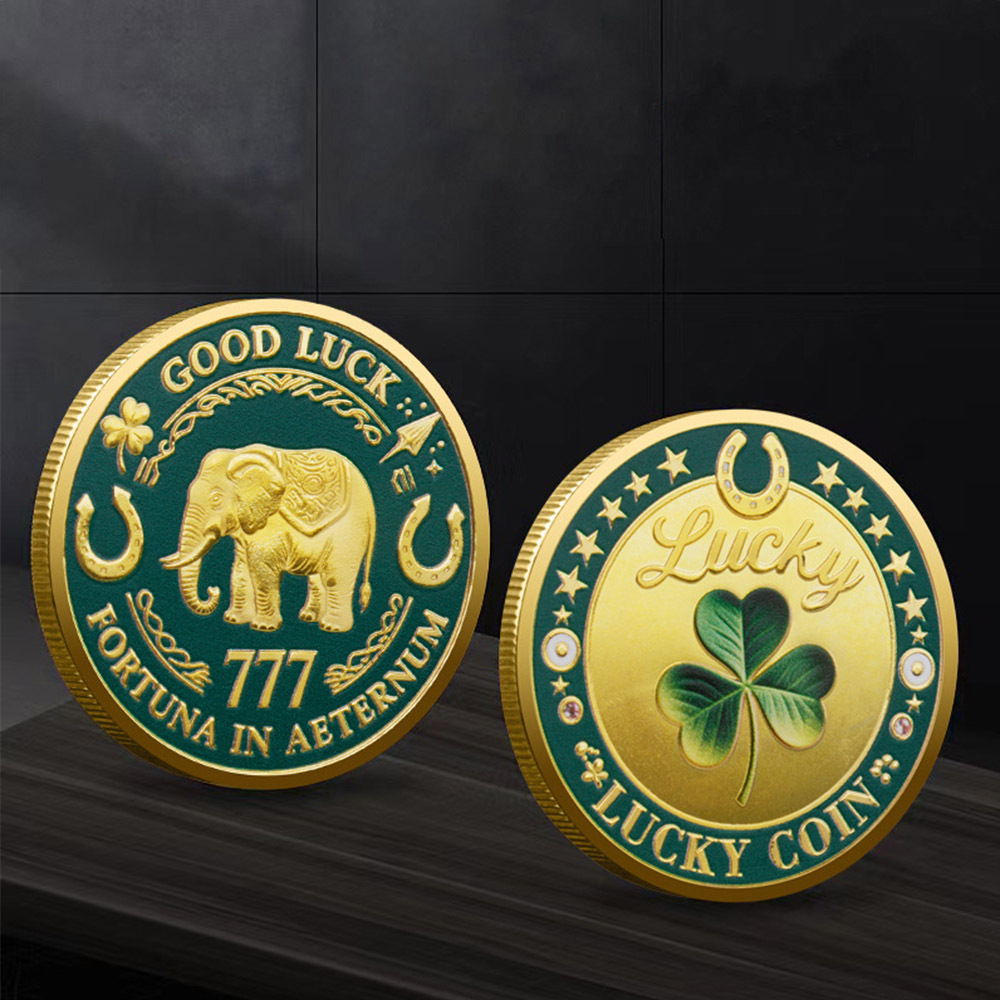 Colección de monedas conmemorativas de trébol de cuatro hojas, medalla conmemorativa, colección de buena suerte, recuerdo, temporada de graduación, festival.
