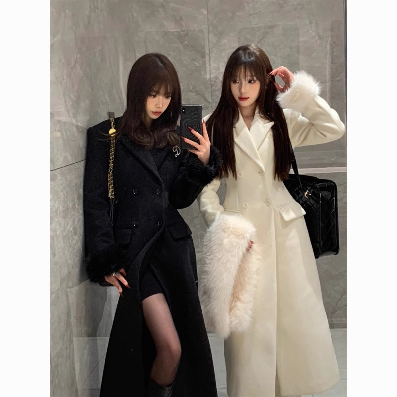2026 Autumn and Winter New Style Suit Collar Casual Workwear Style Woolen Coat with Waist-Cinching Slim Fit Mid-Length Woolen Coat 2026 Autumn and Winter New Style Suit Collar Casual Workwear Style Woolen Coat with Waist-Cinching Slim Fit Mid-Length Woolen Coat