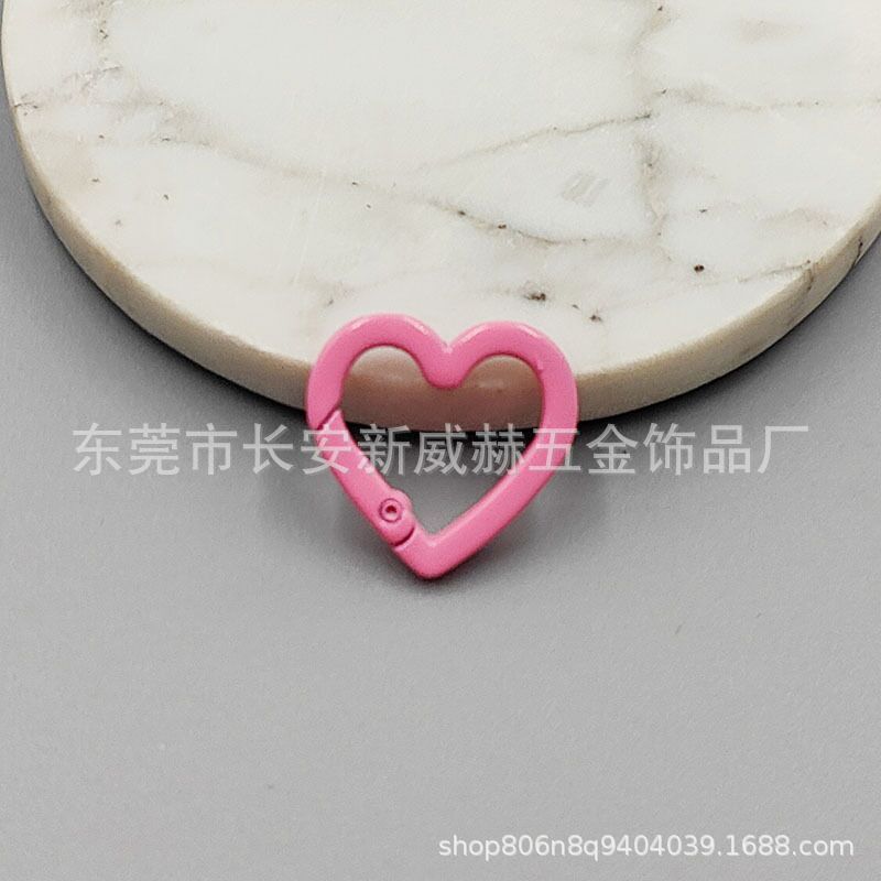 塗装カラー亜鉛合金スプリングは愛の開口スプリングリングの箱に金属のキーホルダーdiyアクセサリーの部品を掛けます。|undefined
