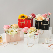 潮牌鲜花手提袋花束包装礼盒小号花店包装盒子七夕花束花盒批发