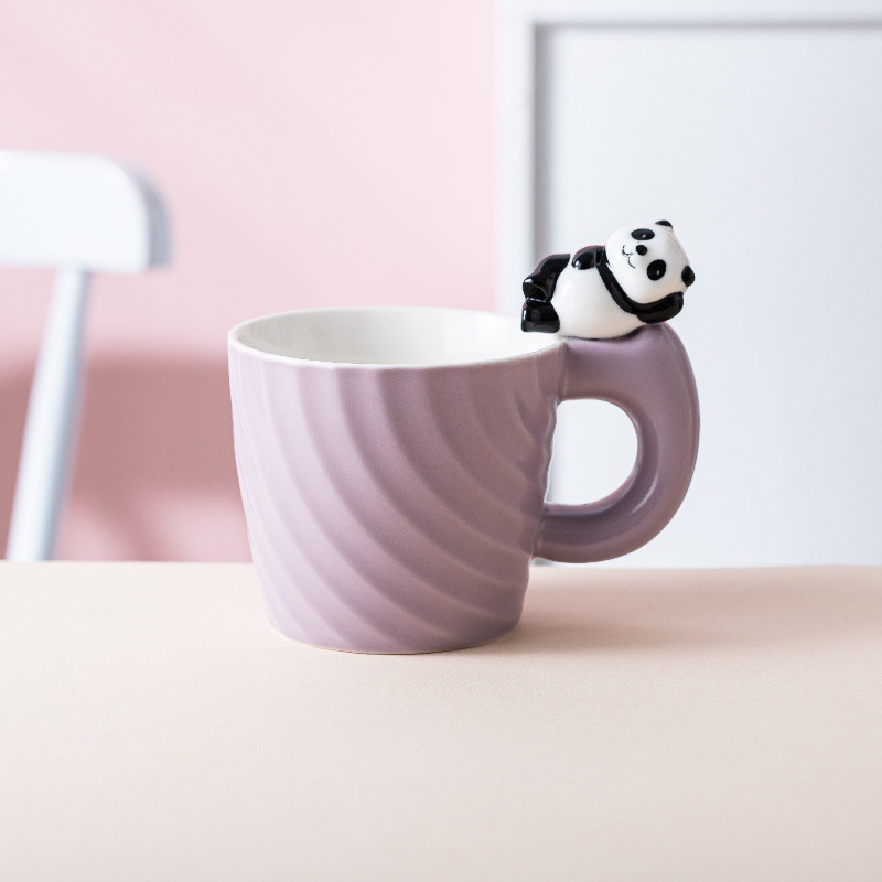 Taza de Cerámica Panda, Diseño Creativo, para Café/Leche, Hogar y Oficina, Regalo Original