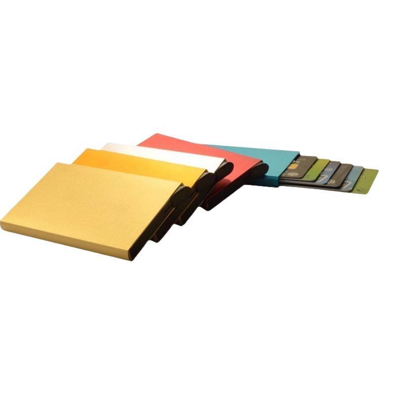 Business Card Holder Aluminum Alloy Metal Card Holder Rfid Wallet Credit Card Box Automatic Pop-Up Business Card Box Card Holder