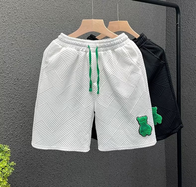 Men's Clothing Summer Casual Pants High Street Trendy Unisex 5/8 Length Shorts Light Luxury Style_viptrois.com