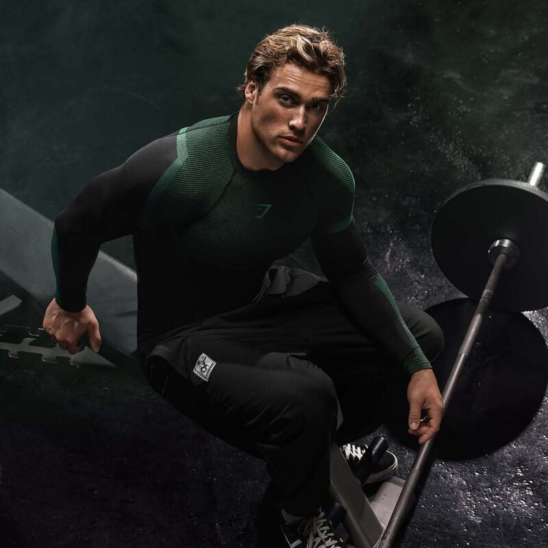 Long-Sleeved Seamless Gymshark Onyx5.0 New Color Men's Bodysuit Sports Fitness Training Clothing Elastic Top