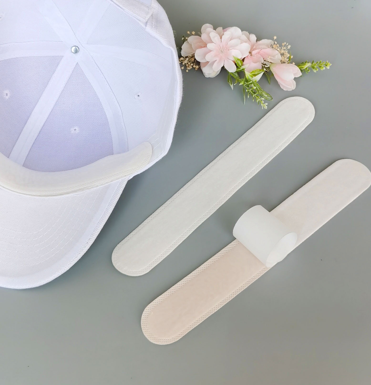白色一次性帽垫 吸汗垫 有效防汗卫生吸汗贴 棉垫 帽子吸汗贴