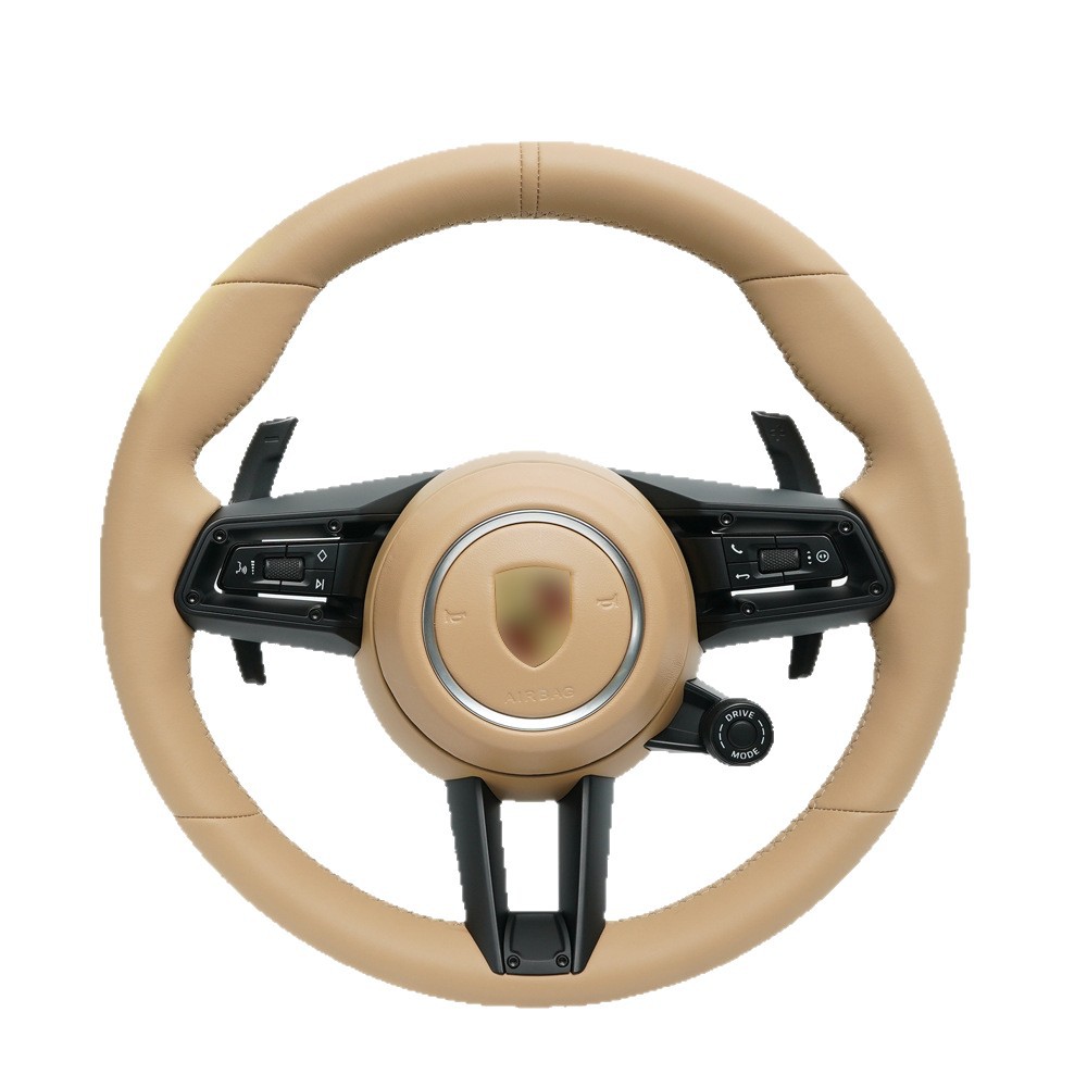 Porsche For Porsche Cayenne Panamera 911 Cayman 718 Boxster Modified 992 Steering Wheel (Steering wheel) - 992-beige-full-leather-extended-paddle-with-sc-component