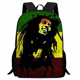 新品印花bobmarley 鲍勃·马利小学生书包卡通欧美明星双肩背包男