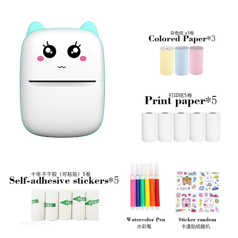 跨境學生口袋迷你錯題便攜條碼便簽打印機藍牙照片熱敏打印機廠家