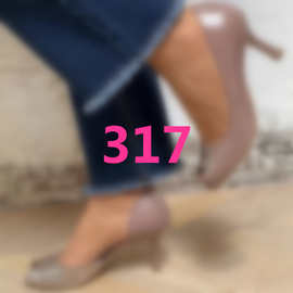 高跟鱼嘴凉鞋亮片拼接