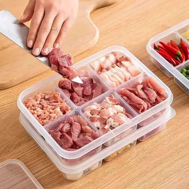 Контейнер для хранения замороженных мясных блюд и продуктов питания, перегородка для холодильника, контейнер для замороженного мяса, контейнер для свежести, контейнер для ингредиентов с имбирем и чесноком
