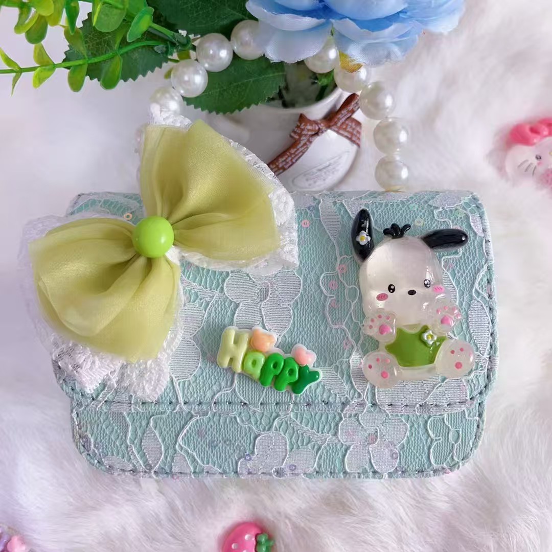 Bolso de perlas, bolso de arco, bolso de princesa Melody, bolso de Año Nuevo, bolso de hombro cuadrado de cadena de niña roja