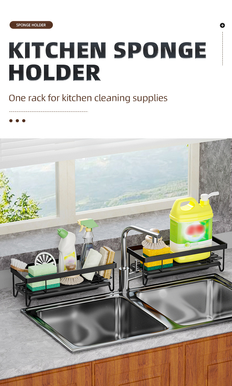 Kitchen Drain Rack Sink Dish Cleaning Essence Sponge Rack Dish Rack Dish-washing Sink Storage Rack Dishes_voghion.com