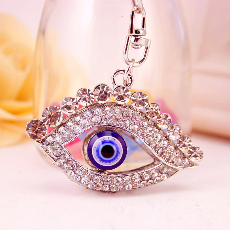 32g Weight Alloy, Metal Material Fruit Pattern Unisex Gender Wholesale Eye Shape Inlaid Diamond Pendant Keychain Nihaojewelry 2
