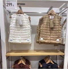 白鴨パイルの新型軽薄な日本式ダウンジャケット女性の短いダウンベスト保温馬甲丸襟vネック肩