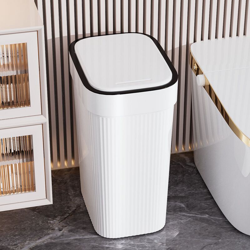 Factory Trash Can with Thickened Large Capacity, Press Ring Flip Lid, Household Luxury Style, High-End Feel, Bedroom Trash Can Wholesale