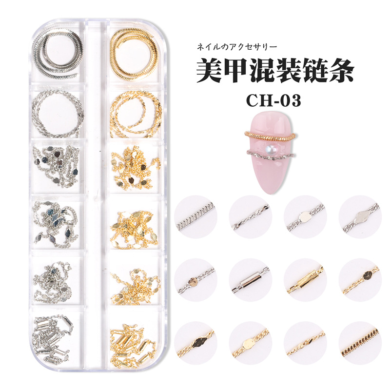 Joyería de cadena de clavos transfronteriza punk japonés cadena de metal macaron Cadena de cuentas de oro y plata decoración de bricolaje