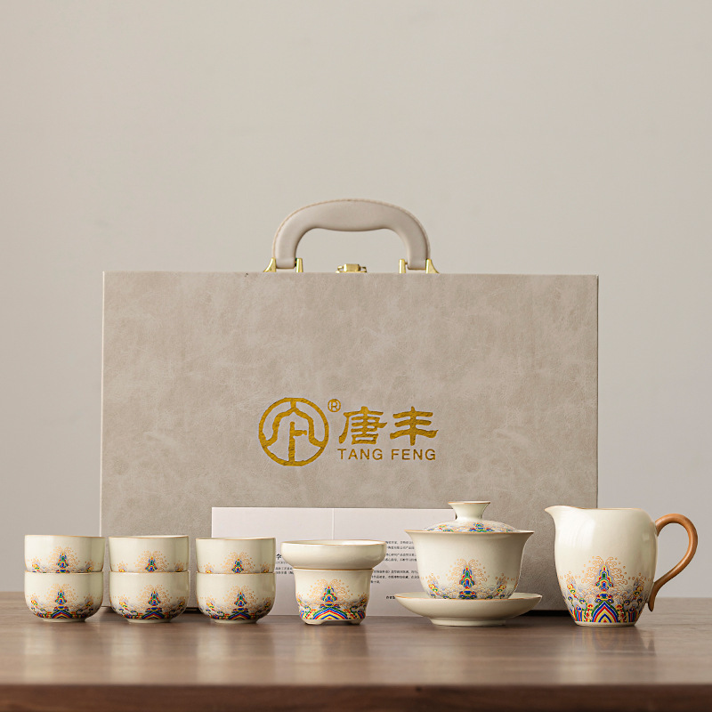 国風汝窯茶器セット軽豪華高級カンフー茶専用壺2025新作茶器茶器セット|undefined