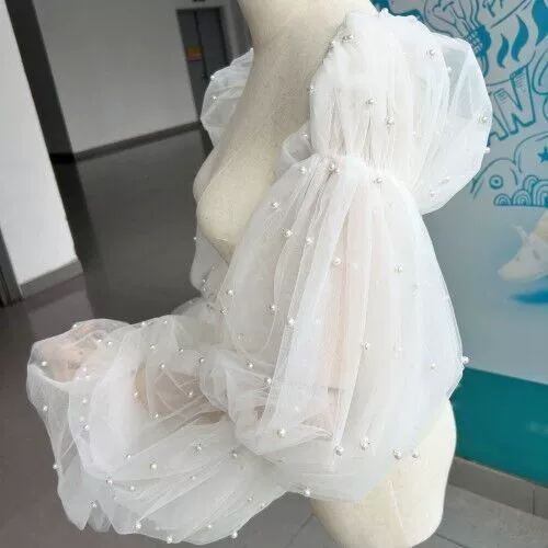 Европейский и американский стиль тонкий белый цвет слоновой кости, съемная рука, жемчужная сетка, рукава, свадебное свадебное платье