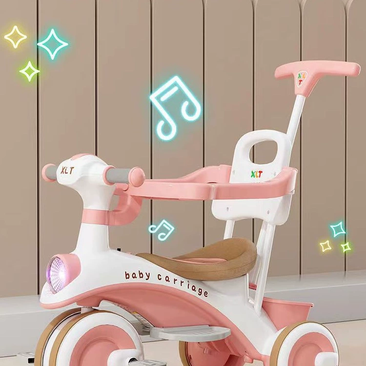 Детский трехколесный велосипед 1-3-6 лет с тентом, легкая коляска-велосипед для младенцев, многофункциональная коляска