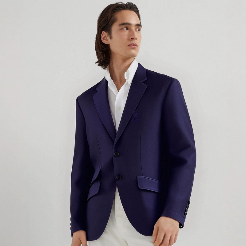 Italian Bc Men's Clothing 2026 Spring and Summer New Business Casual Old Money Style Embroidered Logo Linen Suit Jacket for Men Italian Bc Men's Clothing 2026 Spring and Summer New Business Casual Old Money Style Embroidered Logo Linen Suit Jacket for Men
