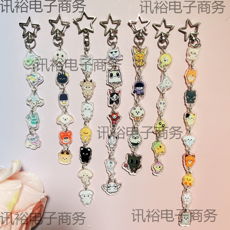 Ajens Star Han Keychain Cute Double-Sided Cartoon Newrizze Acrylic Peripheral Zb1 Doorman