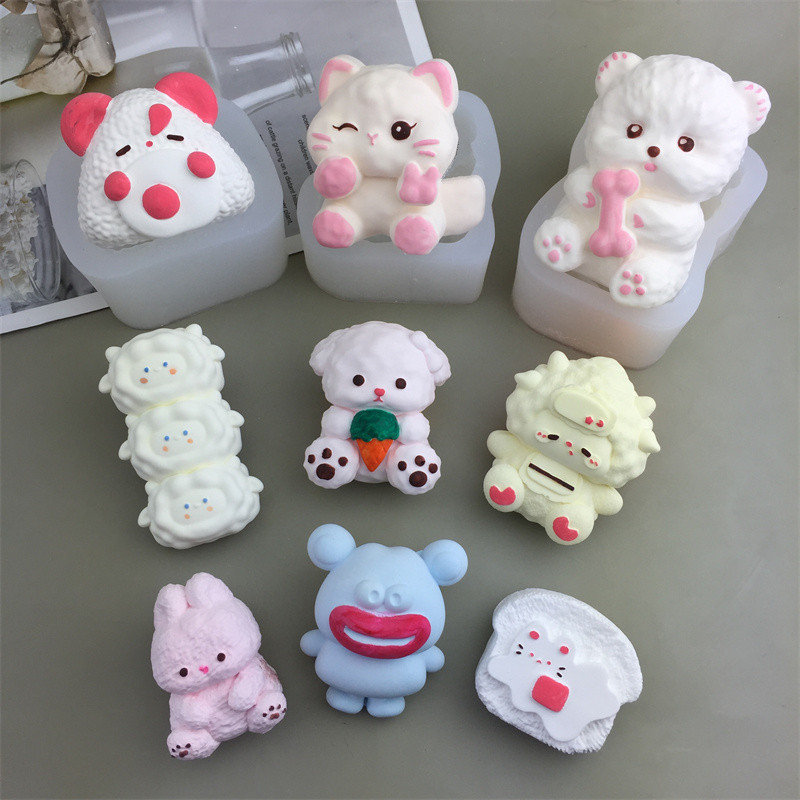 Мультяшный KTCat Крем Тост Бутылка Свинья Свинья Щепотка Силиконовая Форма Свеча Кондитерская Свеча DIY Гипсовая Украшение