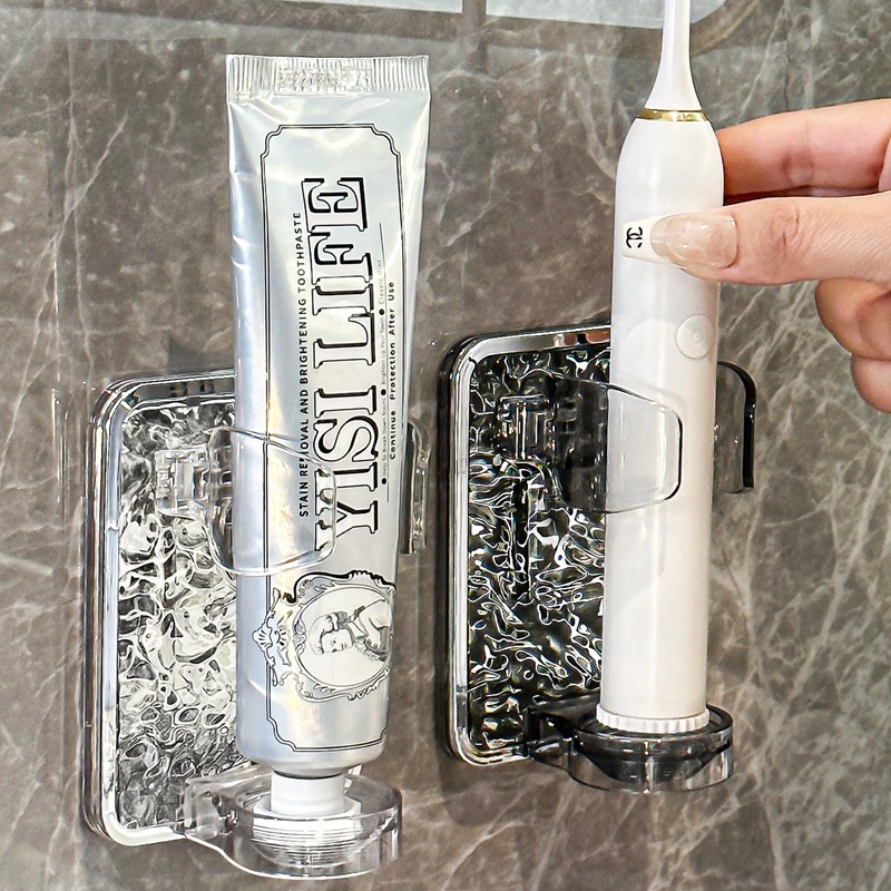 Estante de cepillo de dientes eléctrico, dientes sin perforación de pared, colgador de cepillo de dientes, afeitadora de baño, soporte para productos para el cuidado de la piel