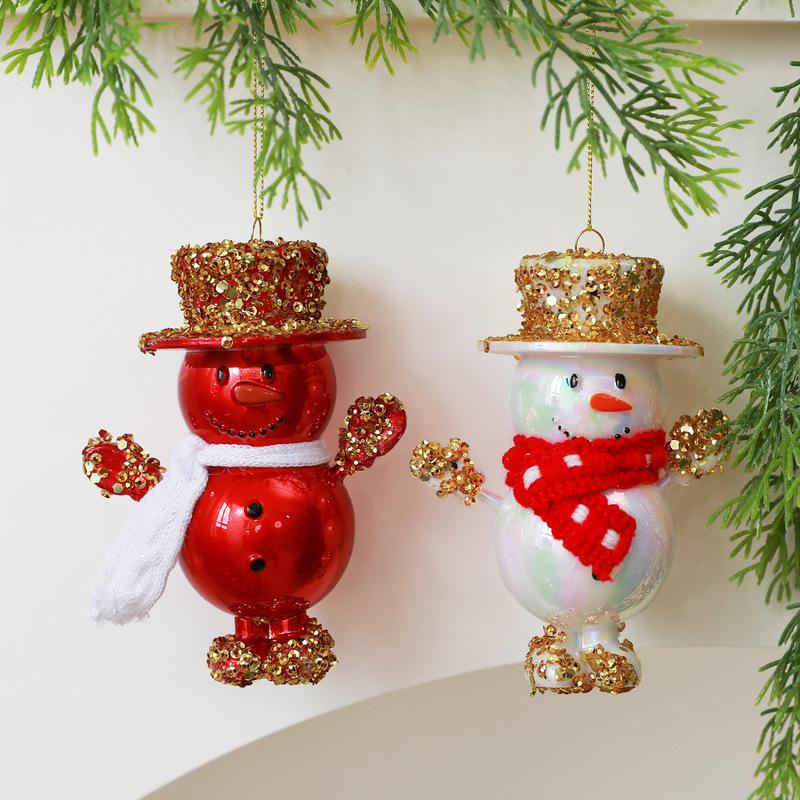 2026 New Product PC Christmas Snowman Ornament DIY Christmas Tree Decoration Sequin Snowman Hanging Ornament In Stock 2026 New Product PC Christmas Snowman Ornament DIY Christmas Tree Decoration Sequin Snowman Hanging Ornament In Stock