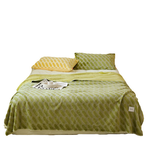ins Nordic simple three-dimensional flower wool blanket autumn and winter office bedroom nap blanket 1.5/2.0/2.2m
