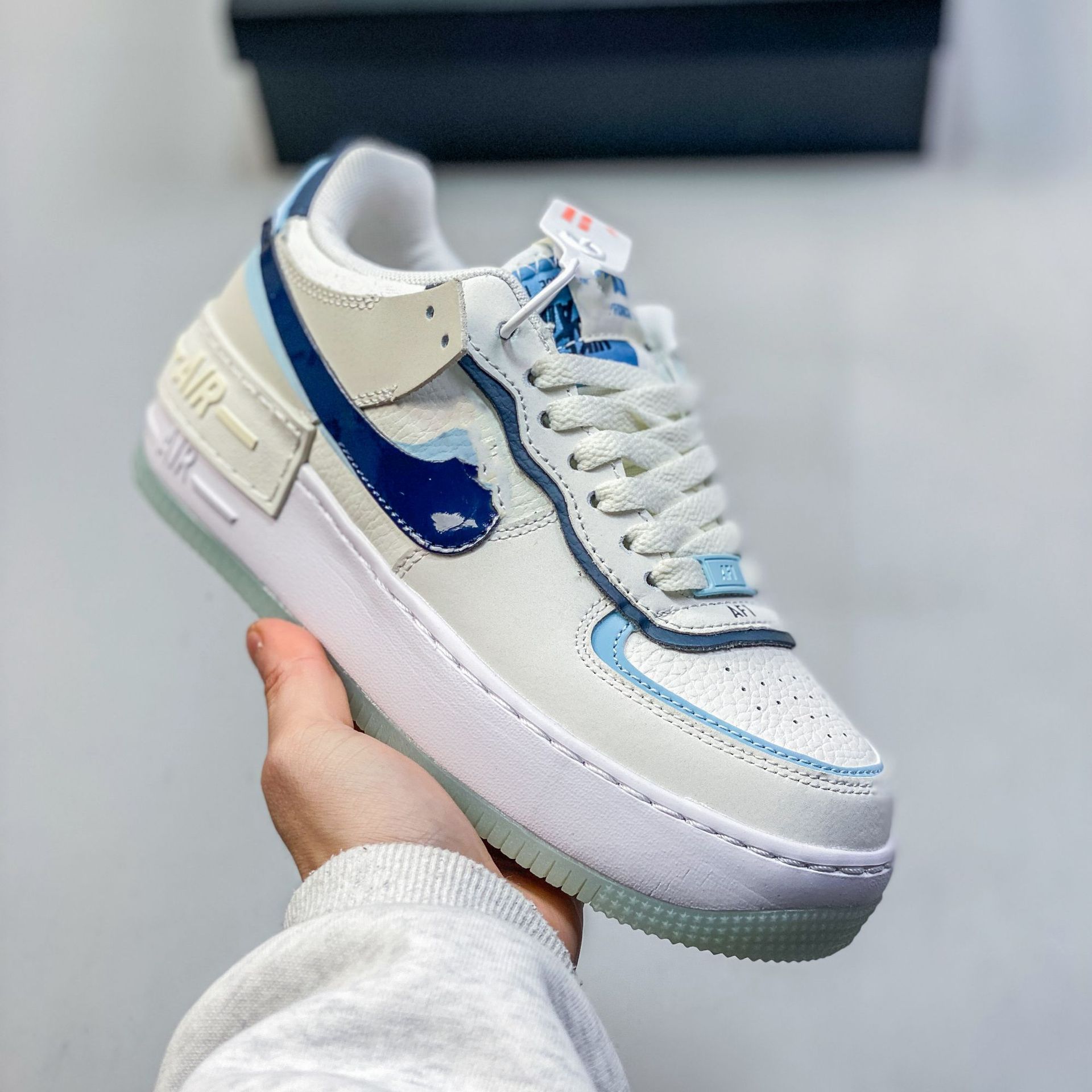 Pure original AF1 Sombra Fuerza Aérea No. 1 macarón deconstruir zapatos de suela gruesa para mujeres zapatos deportivos casuales para estudiantes