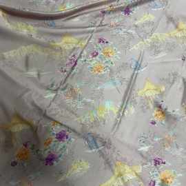 夏季新款提花国风亭台风景秀丽旗袍连衣裙汉服睡衣手工diy面料