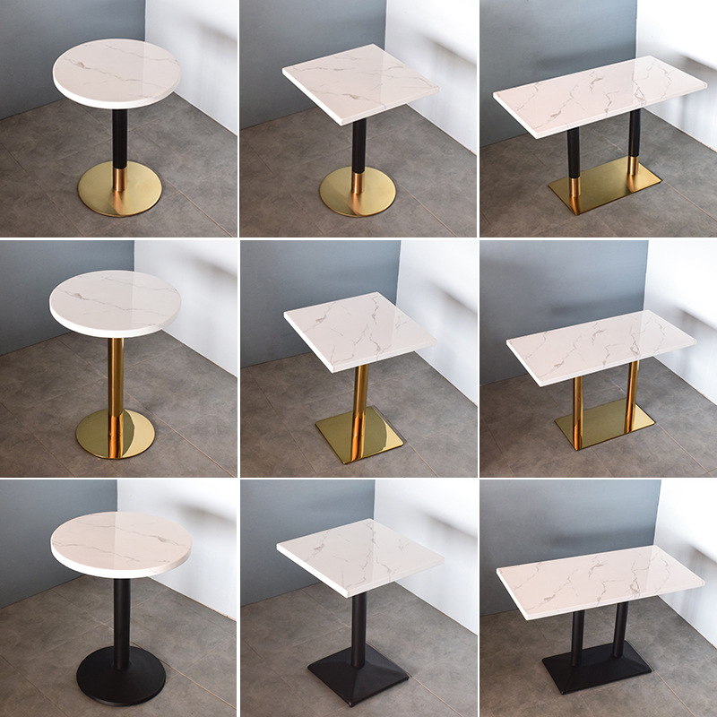 Hotel Restaurant Marble Dining Table Milk Tea Shop Cafe Bar Hotel Restaurant Table Table Chair Combination Commercial