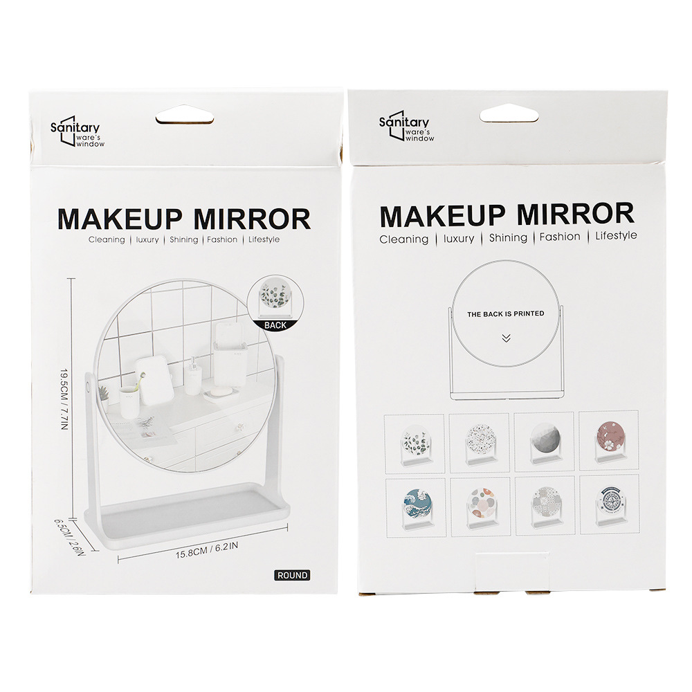 Espejo de maquillaje de impresión espejo de escritorio vestidor dormitorio en casa Nórdico giratorio simple espejo redondo