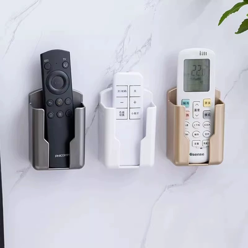 Настенная коробка-хранитель для пульта и телефона, с клипсами, компактный органайзер (белый/чёрный)