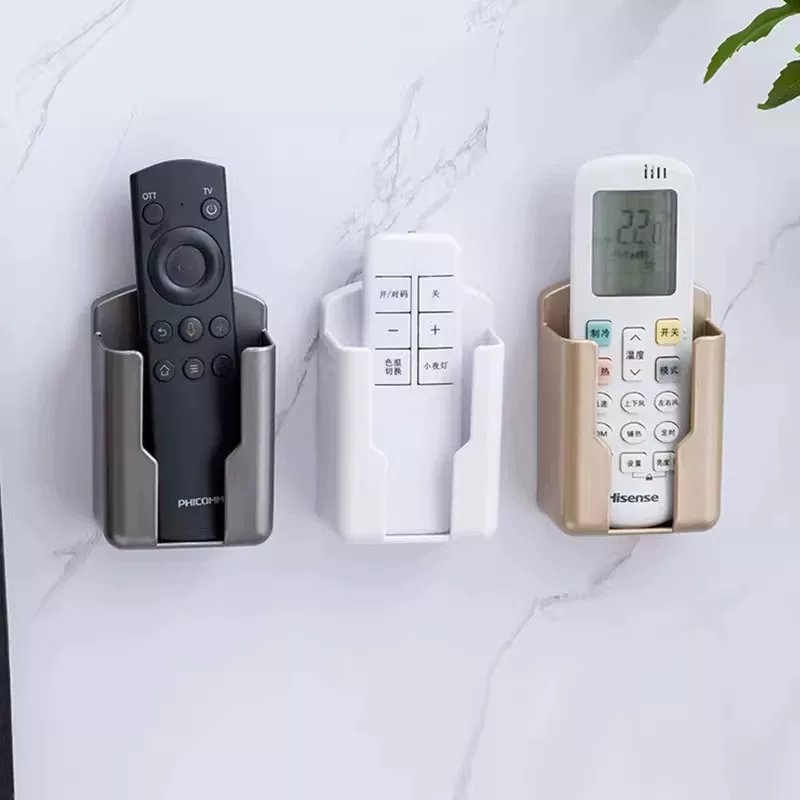 Настенная коробка-хранитель для пульта и телефона, с клипсами, компактный органайзер (белый/чёрный)