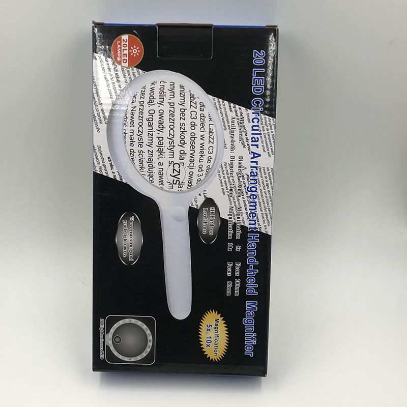 Charging TS108-20L magnifying glass, diameter 108mm, high-definition reinforced acrylic lens, LED light, three-level brightness, with light, magnifying glass, card-type magnifying glass, super magnifying glass pic 3