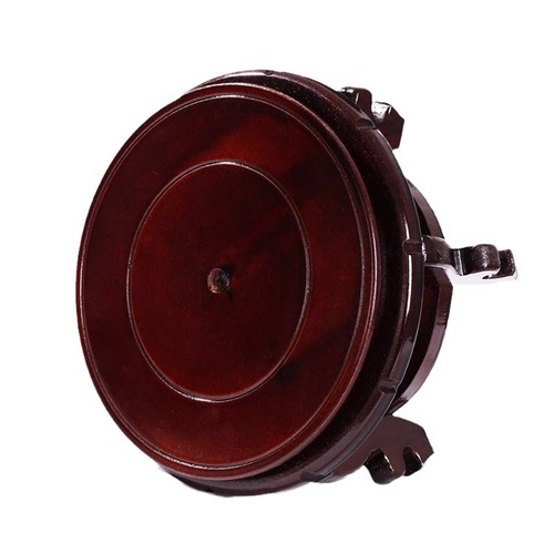 Flower pot tray wooden base bracket Buddha statue fish tank vase strange stone handicraft ornaments round bottom bracket solid wood frame