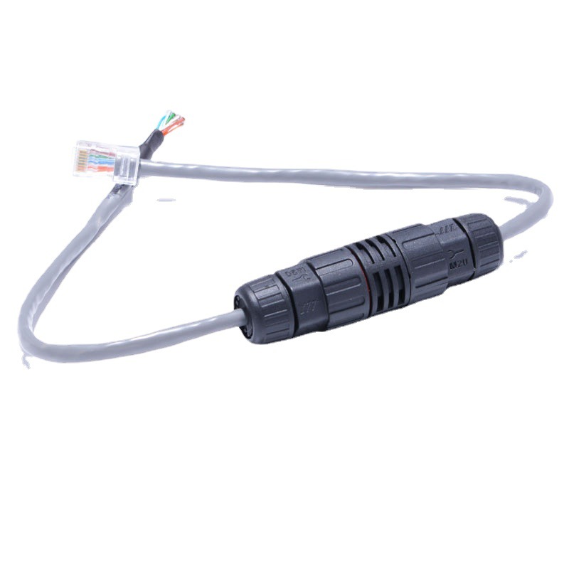LLT-利路通RJ45-M19网线防水连接器 IP68线对线对接网口防水接头