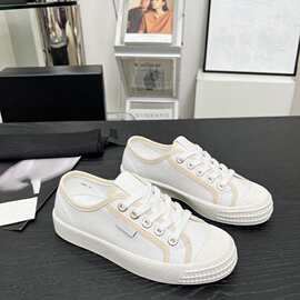 【高品质】【高版本】学生低帮帆布鞋女轻便百搭学院风小白鞋平底