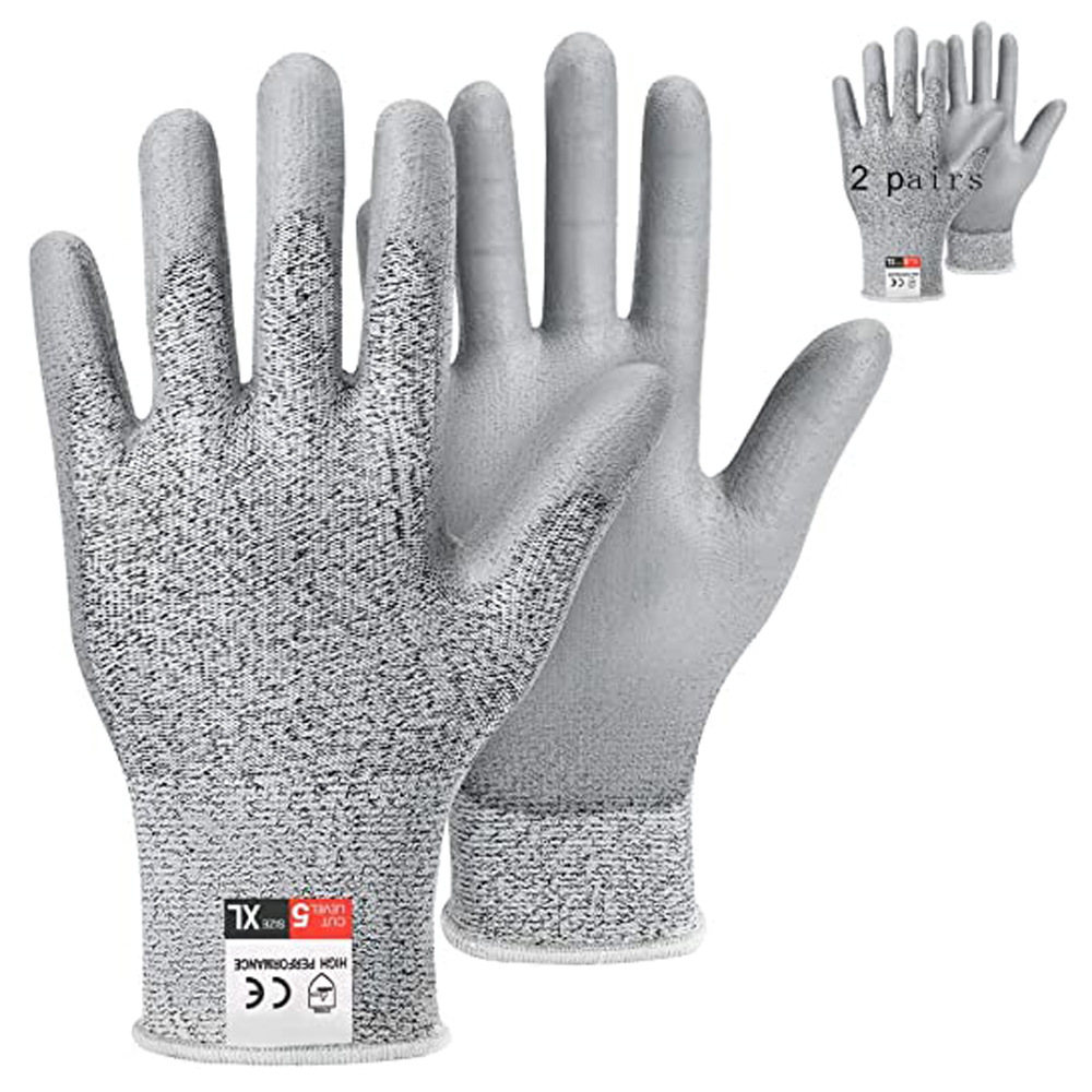 pu涂层耐磨防滑五级防切割园艺采摘防扎手木工玻璃裁剪可两双打包